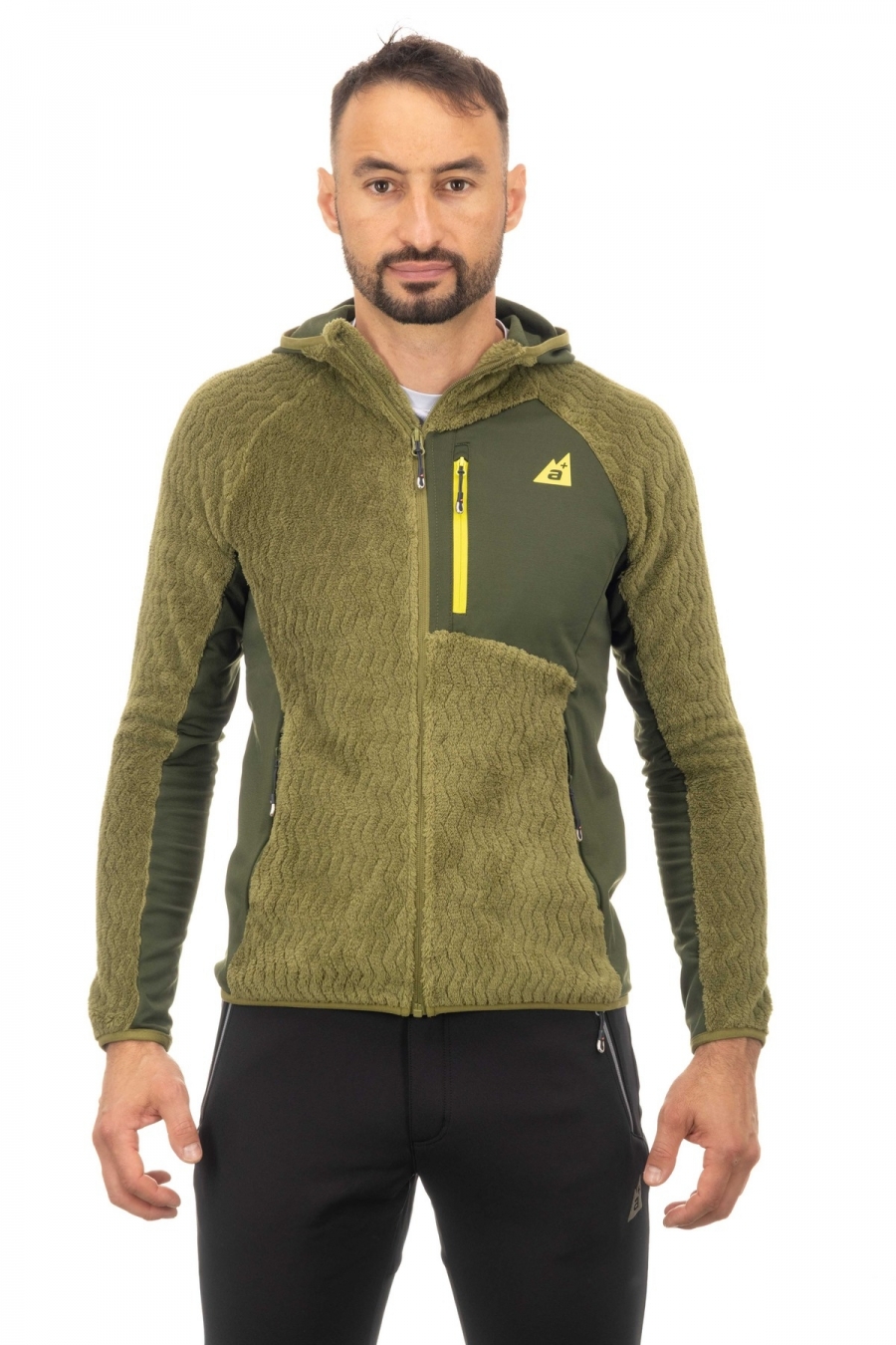 Pile uomo stretch termico con cappuccio [df631a30]