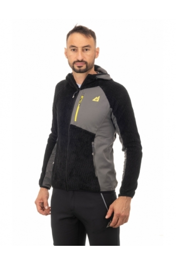 Pile uomo stretch termico con cappuccio [7645507e]